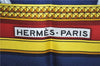 Authentic HERMES Carre 90 Scarf "GRAND APPARAT" Silk Navy Blue Gold J3557