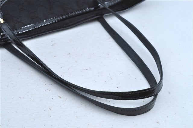 Authentic GUCCI Shoulder Tote Bag GG Canvas Leather 211976 Black J3565