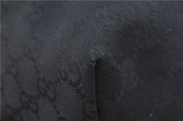 Authentic GUCCI Shoulder Tote Bag GG Canvas Leather 211976 Black J3565