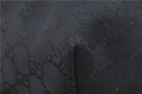 Authentic GUCCI Shoulder Tote Bag GG Canvas Leather 211976 Black J3565