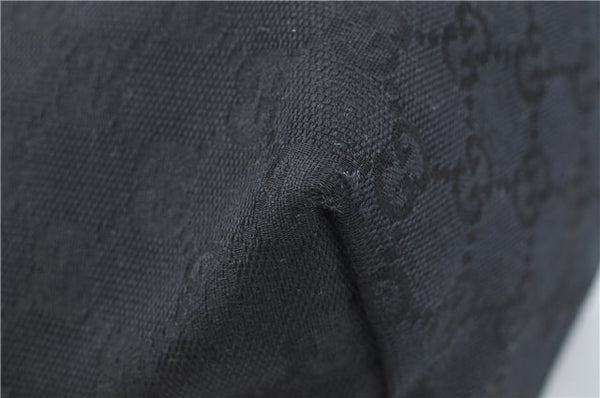 Authentic GUCCI Shoulder Tote Bag GG Canvas Leather 211976 Black J3565