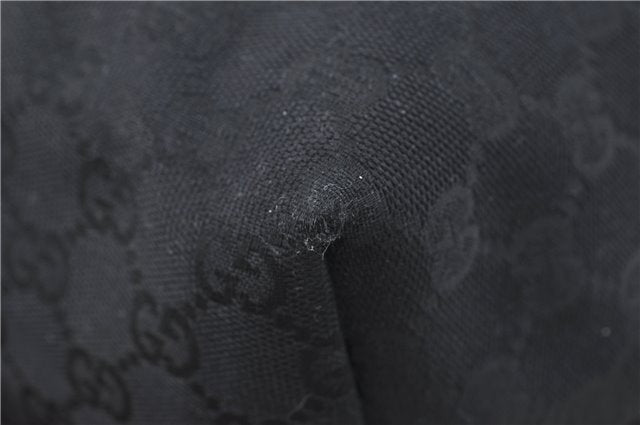 Authentic GUCCI Shoulder Tote Bag GG Canvas Leather 211976 Black J3565