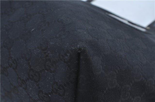 Authentic GUCCI Shoulder Tote Bag GG Canvas Leather 211976 Black J3565