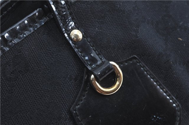 Authentic GUCCI Shoulder Tote Bag GG Canvas Leather 211976 Black J3565