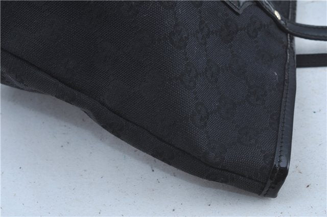 Authentic GUCCI Shoulder Tote Bag GG Canvas Leather 211976 Black J3565