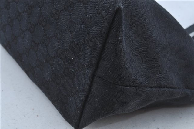 Authentic GUCCI Shoulder Tote Bag GG Canvas Leather 211976 Black J3565