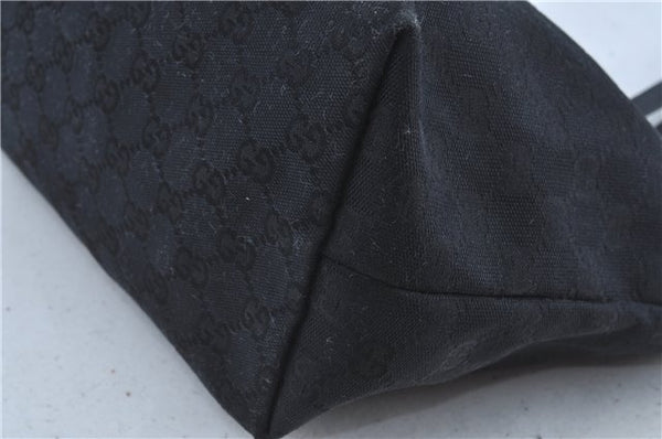 Authentic GUCCI Shoulder Tote Bag GG Canvas Leather 211976 Black J3565