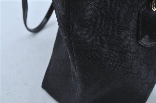 Authentic GUCCI Shoulder Tote Bag GG Canvas Leather 211976 Black J3565