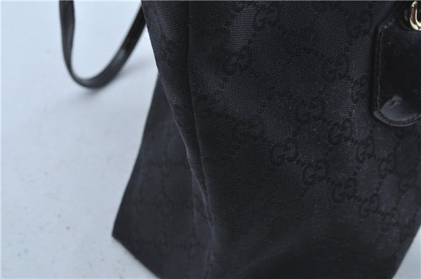 Authentic GUCCI Shoulder Tote Bag GG Canvas Leather 211976 Black J3565