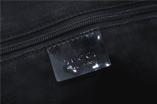 Authentic GUCCI Shoulder Tote Bag GG Canvas Leather 211976 Black J3565