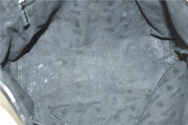 Authentic GUCCI Shoulder Tote Bag GG Canvas Leather 211976 Black J3565