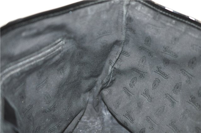 Authentic GUCCI Shoulder Tote Bag GG Canvas Leather 211976 Black J3565