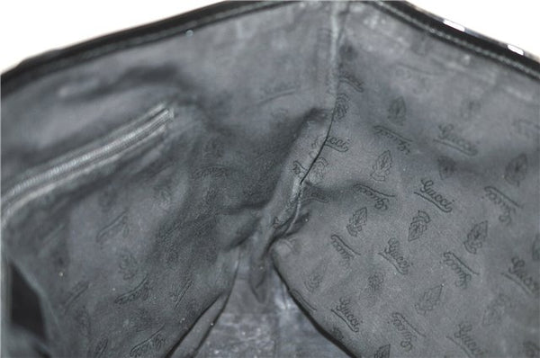 Authentic GUCCI Shoulder Tote Bag GG Canvas Leather 211976 Black J3565