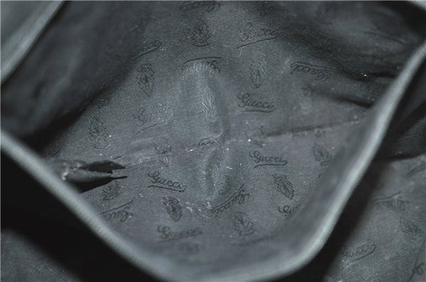 Authentic GUCCI Shoulder Tote Bag GG Canvas Leather 211976 Black J3565