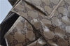 Authentic GUCCI Hysteria GG Crystal Crest Hand Boston Bag PVC 197021 Brown J3569