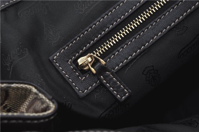 Authentic GUCCI Hysteria GG Crystal Crest Hand Boston Bag PVC 197021 Brown J3569