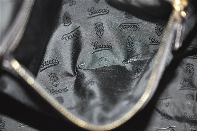 Authentic GUCCI Hysteria GG Crystal Crest Hand Boston Bag PVC 197021 Brown J3569