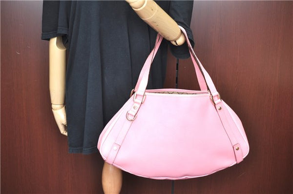 Authentic GUCCI Abbey Shoulder Tote Bag Purse Leather 147652 Pink J3580