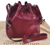 Authentic Louis Vuitton Epi Noe BB Shoulder Cross Bag Wine Red M40844 LV J3590