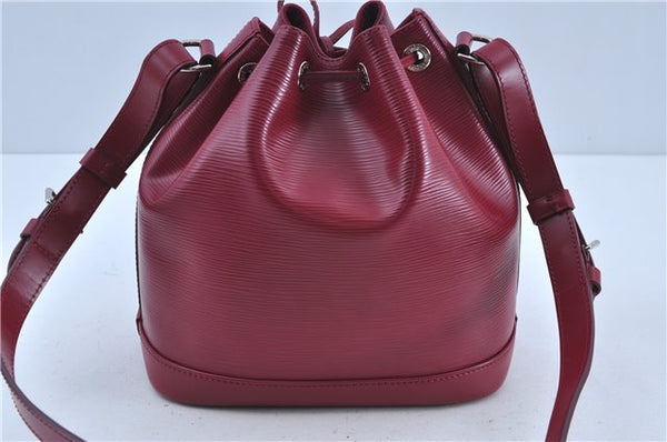 Authentic Louis Vuitton Epi Noe BB Shoulder Cross Bag Wine Red M40844 LV J3590