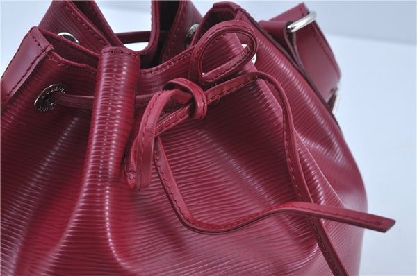 Authentic Louis Vuitton Epi Noe BB Shoulder Cross Bag Wine Red M40844 LV J3590