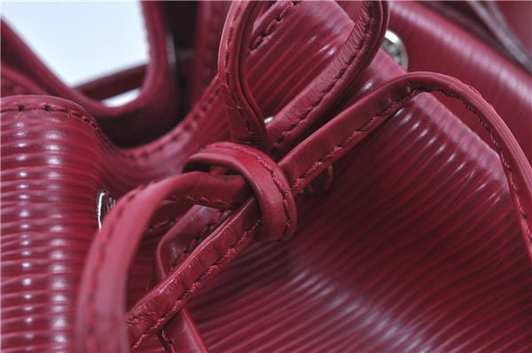 Authentic Louis Vuitton Epi Noe BB Shoulder Cross Bag Wine Red M40844 LV J3590