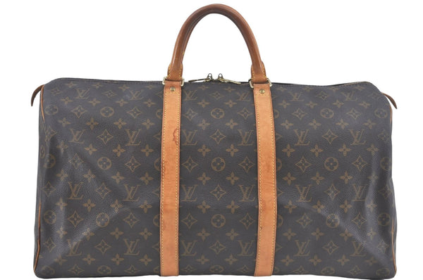 Authentic Louis Vuitton Monogram Keepall 50 Travel Boston Bag M41426 LV J3595