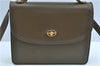 Authentic GUCCI 2Way Shoulder Crossbody Hand Bag Purse Leather Khaki Green J3685