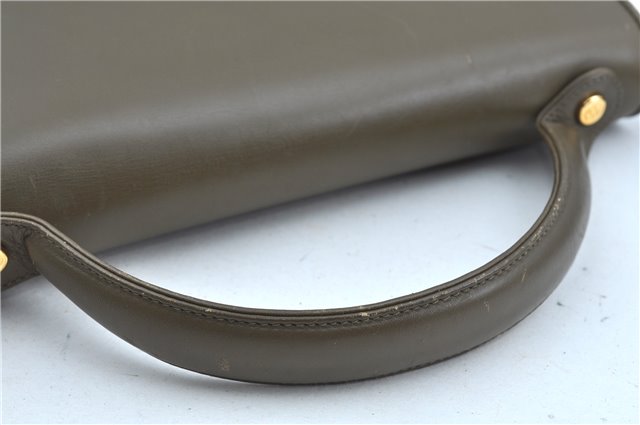 Authentic GUCCI 2Way Shoulder Crossbody Hand Bag Purse Leather Khaki Green J3685