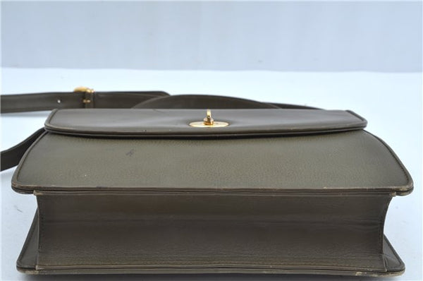 Authentic GUCCI 2Way Shoulder Crossbody Hand Bag Purse Leather Khaki Green J3685