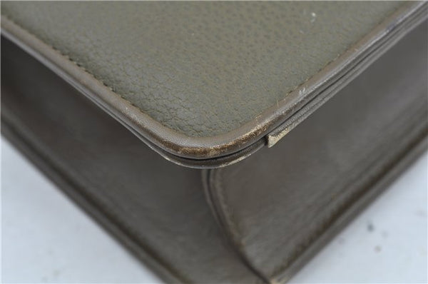 Authentic GUCCI 2Way Shoulder Crossbody Hand Bag Purse Leather Khaki Green J3685