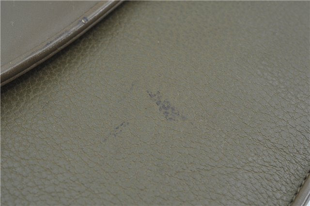 Authentic GUCCI 2Way Shoulder Crossbody Hand Bag Purse Leather Khaki Green J3685