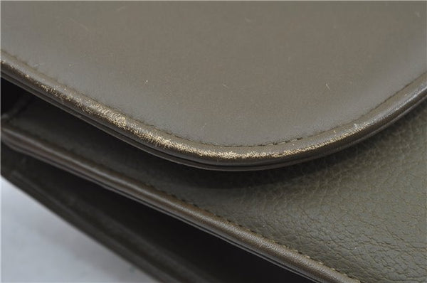 Authentic GUCCI 2Way Shoulder Crossbody Hand Bag Purse Leather Khaki Green J3685