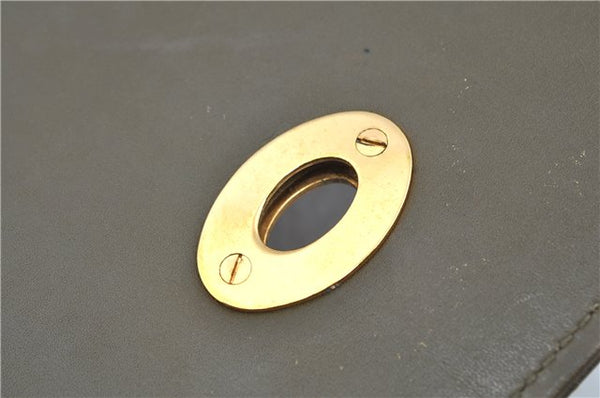 Authentic GUCCI 2Way Shoulder Crossbody Hand Bag Purse Leather Khaki Green J3685