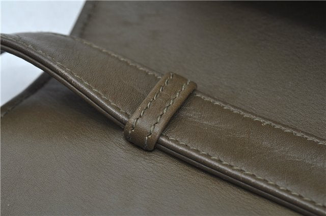 Authentic GUCCI 2Way Shoulder Crossbody Hand Bag Purse Leather Khaki Green J3685