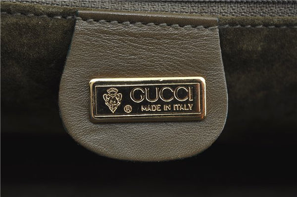 Authentic GUCCI 2Way Shoulder Crossbody Hand Bag Purse Leather Khaki Green J3685