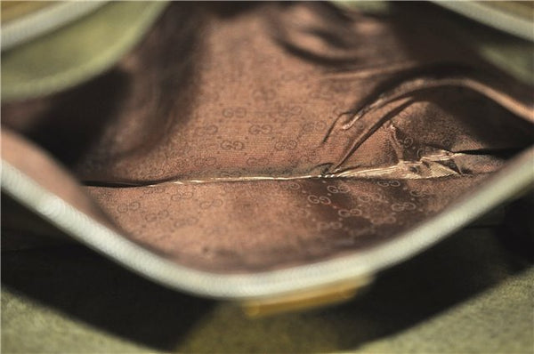 Authentic GUCCI 2Way Shoulder Crossbody Hand Bag Purse Leather Khaki Green J3685