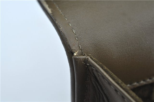 Authentic GUCCI 2Way Shoulder Crossbody Hand Bag Purse Leather Khaki Green J3685