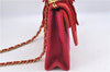 Authentic CHANEL Raffia Leather Shoulder Cross Bag Tassel Pink Red Box J3708