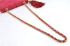 Authentic CHANEL Raffia Leather Shoulder Cross Bag Tassel Pink Red Box J3708