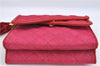 Authentic CHANEL Raffia Leather Shoulder Cross Bag Tassel Pink Red Box J3708