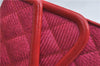 Authentic CHANEL Raffia Leather Shoulder Cross Bag Tassel Pink Red Box J3708