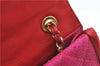 Authentic CHANEL Raffia Leather Shoulder Cross Bag Tassel Pink Red Box J3708