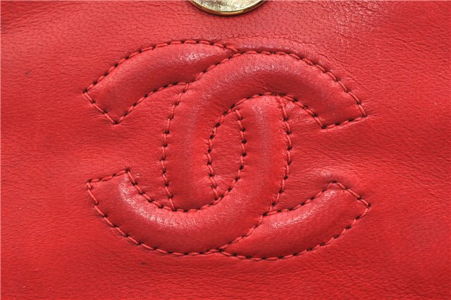 Authentic CHANEL Raffia Leather Shoulder Cross Bag Tassel Pink Red Box J3708