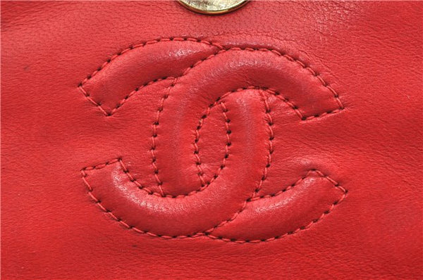Authentic CHANEL Raffia Leather Shoulder Cross Bag Tassel Pink Red Box J3708