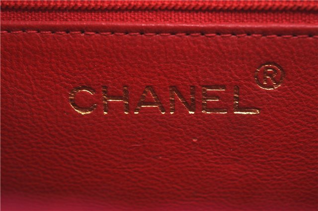 Authentic CHANEL Raffia Leather Shoulder Cross Bag Tassel Pink Red Box J3708