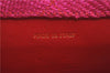 Authentic CHANEL Raffia Leather Shoulder Cross Bag Tassel Pink Red Box J3708