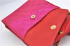 Authentic CHANEL Raffia Leather Shoulder Cross Bag Tassel Pink Red Box J3708