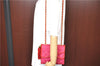Authentic CHANEL Raffia Leather Shoulder Cross Bag Tassel Pink Red Box J3708