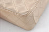 Authentic CHANEL Lamb Skin Matelasse Chain Shoulder Cross Bag Ivory CC J3712